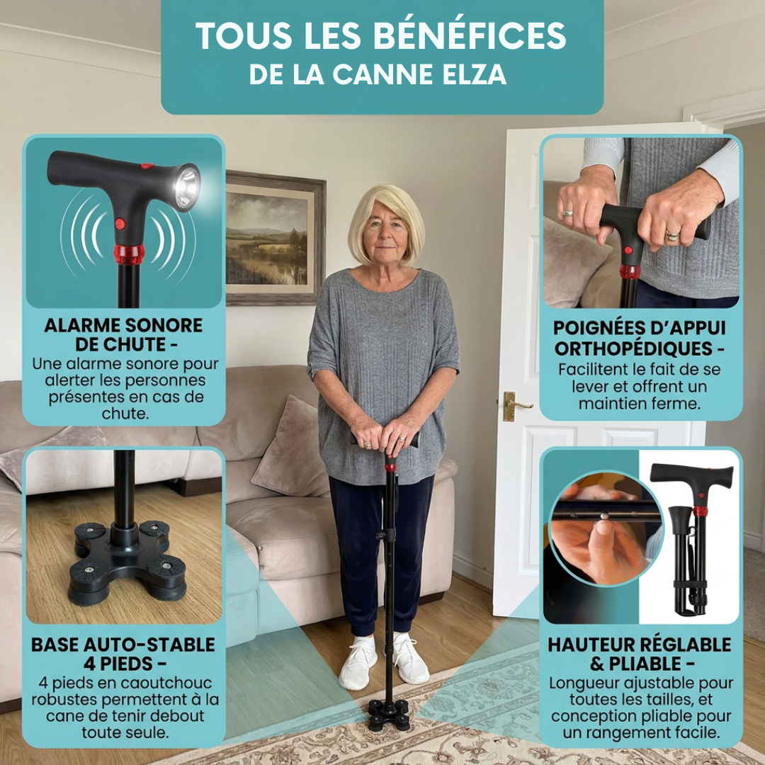 La canne qui aide à vous lever seul et marcher sans peur de tomber