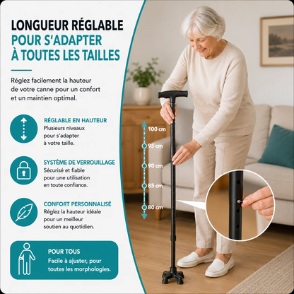La canne qui aide à vous lever seul et marcher sans peur de tomber