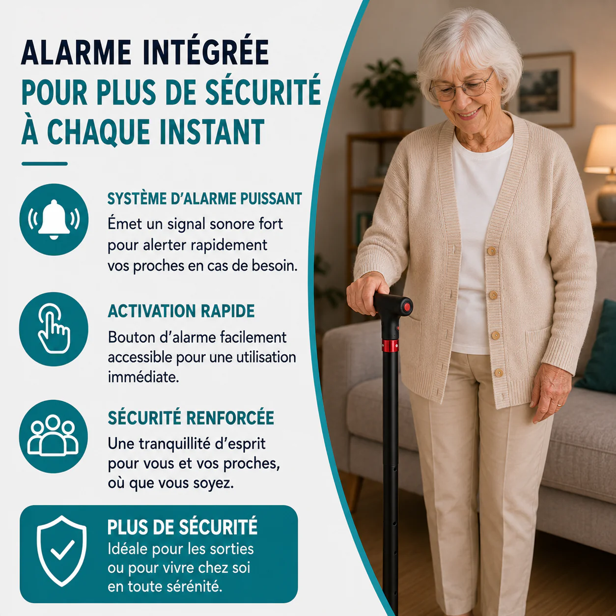 La canne qui aide à vous lever seul et marcher sans peur de tomber